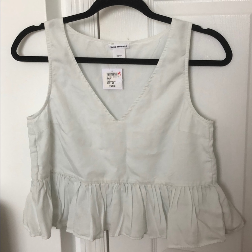 NEW! Club Monaco Ruffle Peplum Top